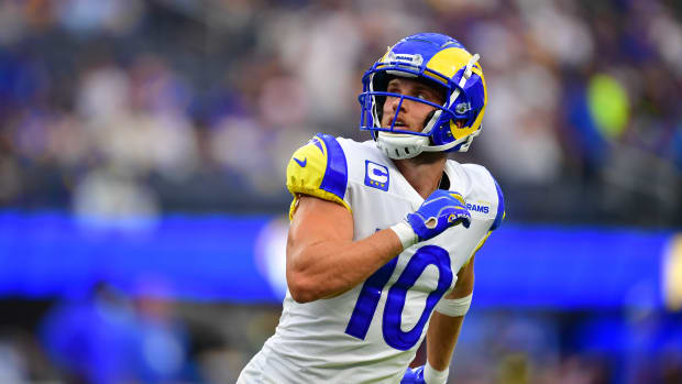 Cooper Kupp looks up for a pass.